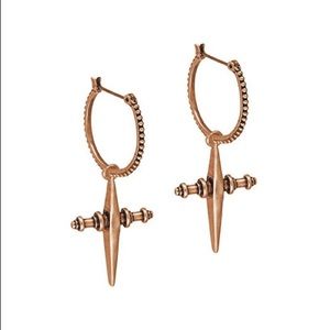 Luv AJ Cross Hoops Rose Gold